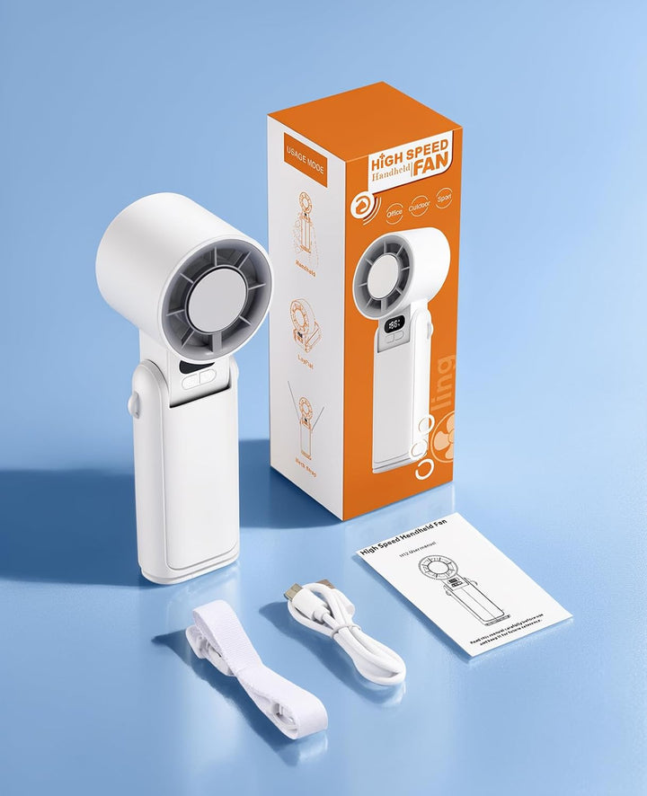 MoKo Handventilator mit Kühlplatte, 6000 mAh, 13000 RPM, 199 Stufen | Mini Ventilator und Kühlventil