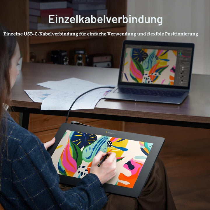 Xencelabs Pen Display 16 Essentials 16" 4K OLED Professionelle Grafiktablett mit Display mit 2 Batte