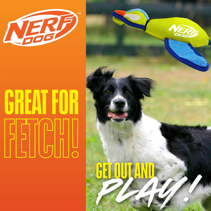 Nerf Dog Launching Duck with Crinkle Wings, 16.5 Inch Ultraplush Interactive Toy for Dogs, Green/Lig