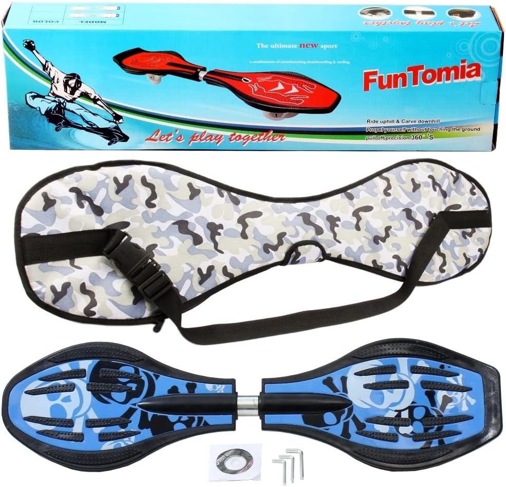 FunTomia Waveboard Original ABEC9 Kugellager inkl. Tasche - Bis 120kg - (Verschiedene Farbdesigns) B