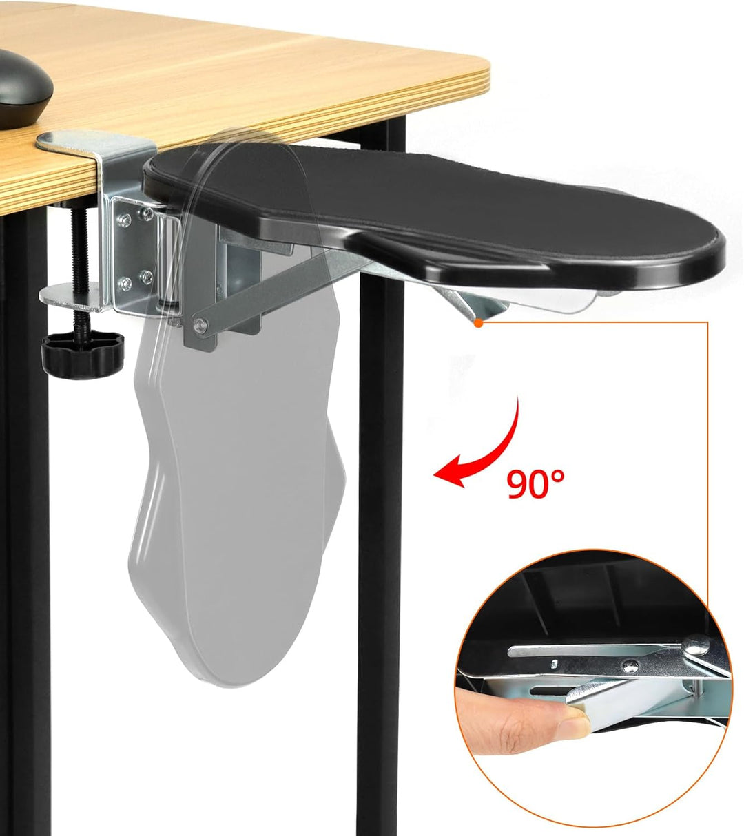 QWORK® Drehbarer Armlehnen Polster, Tischverlängerung Schreibtisch-Verlängerung für Armlehnenstütze
