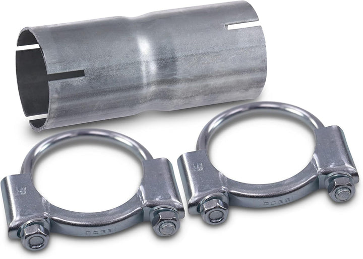 ATEC Germany 1x Rohrverbinder Abgasrohr Ø 55 mm Länge 135 mm, 2x Bügelschelle Ø 58 mm KOMPATIBEL MIT