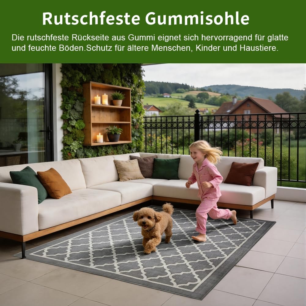 RV MURTS Outdoor Teppich Wetterfest, 160x230CM Leichtgewicht Camping Teppich, Aussenteppich Wasserdi