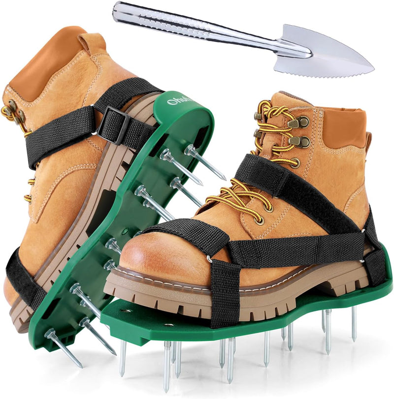 Ohuhu Rasenlüfter Schuhe Nagelschuhe mit Klettverschluss Kostenlose Installation, Rasenbelüfter mit