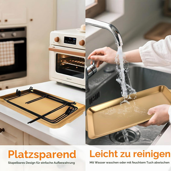 FoiiLiio 3-stufiges Serviertablett für Partyzubehör, 32x16cm Servierplatte zum Anrichten von Speisen