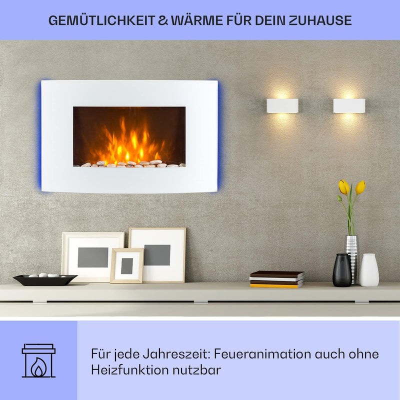 Klarstein Elektrokamin, Elektro Heizungen für Wohnzimmer & Innenräume, Elektrischer Kamin mit LED Fl