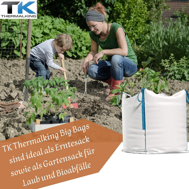 TK THERMALKING Big Bag - Säcke für Bauschutt, Holz, Gartenabfall, Sand - Bauschuttsäcke 90x90x90 cm,