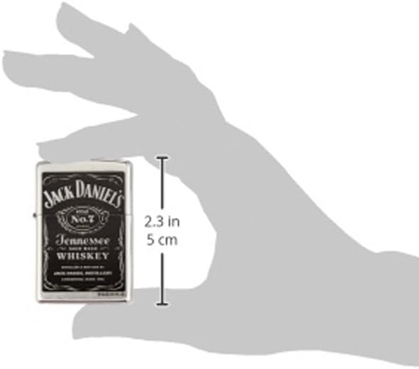 Zippo Feuerzeug mit Jack Daniel's Etikett, Street Chrome Schwarz / Chrom, Schwarz / Chrom