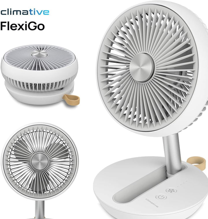 Tischventilator Sehr Leise 27,9 cm USB Ventilator Akku 15h Table Fan FlexiGo Faltbar 4 Modi 400 m³/h
