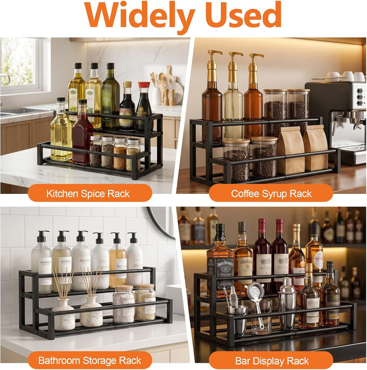 Cyiecw 2-stöckig Kaffeesirup-Organizer, Ausziehbare Flaschenregal für 6-12 Sirupflaschen, Sirup Stän