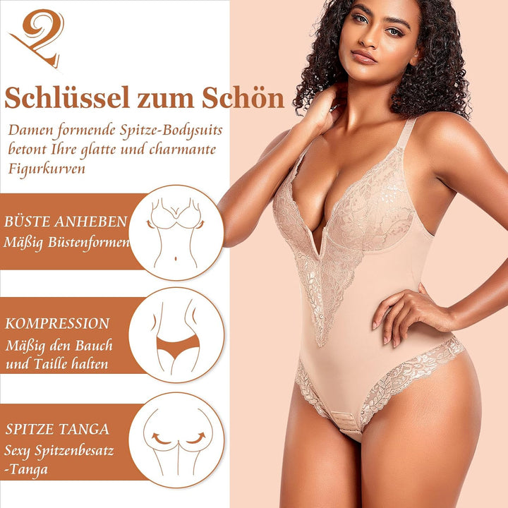 Shapewear Damen Body Shaper Bauchweg Bodysuits Shaping Unterwäsche Formender Miederbody Formbody Mie