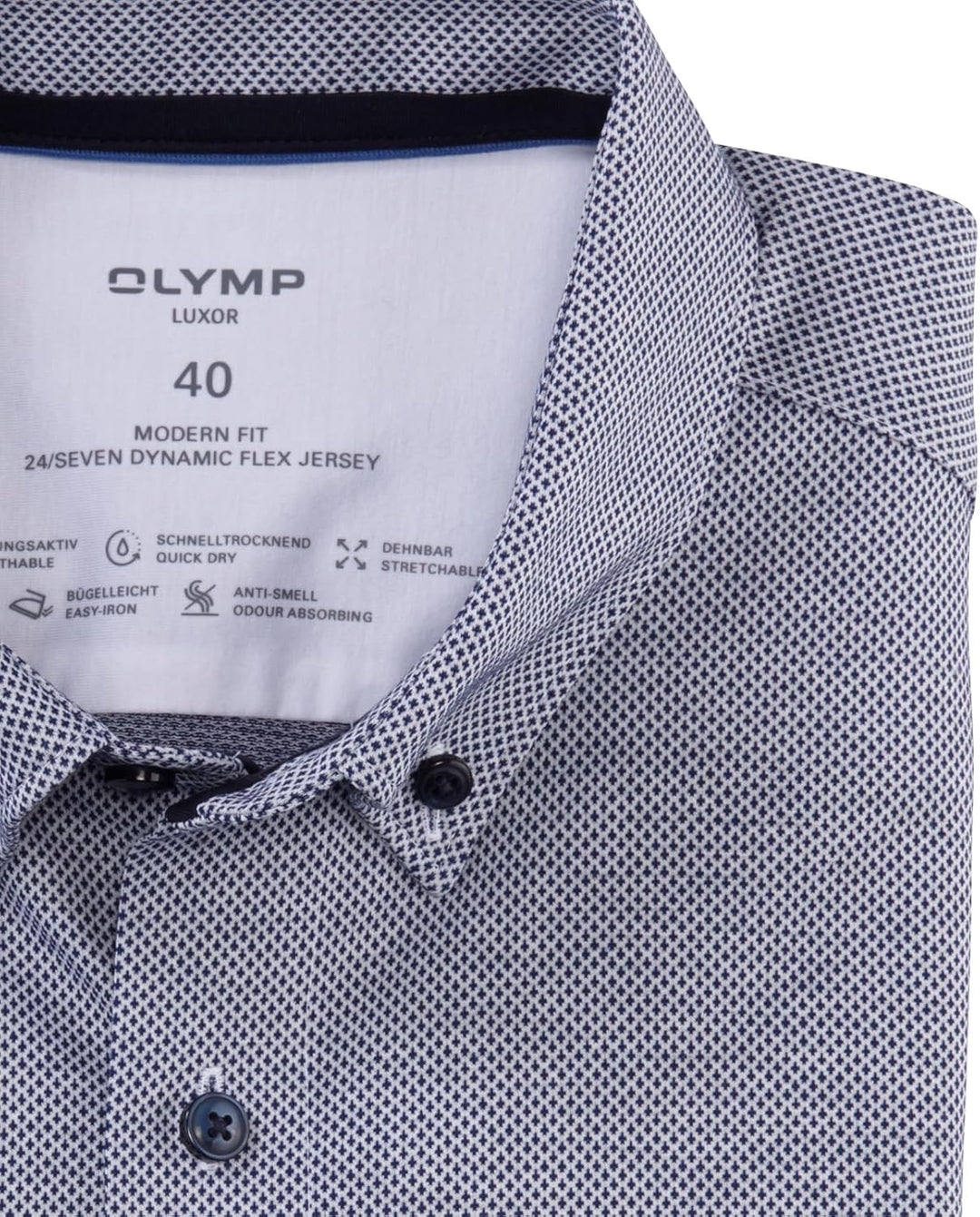 OLYMP Herren Businesshemd Langarm Luxor 24/Seven,modern fit,Button-Down-Kragen 37 Marine 18, 37 Mari