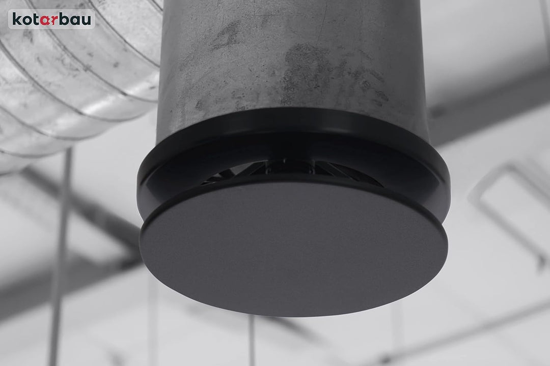 KOTARBAU® Tellerventil Rund für Rohranschluss Ø 125mm Schwarz Anemostat Ablufttellerventil Lüftungsg