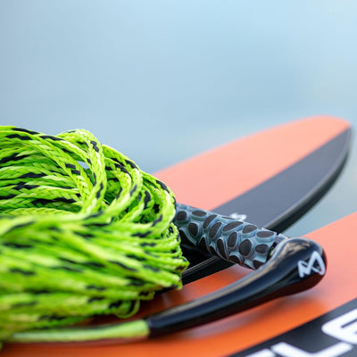 Mesle Wasserski und Wakeboard-Leine Ergo, Länge 23m Zug-Seil mit Hantel Griff lime, lime