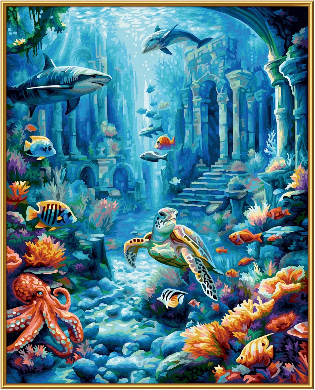 Schipper 609130920 Malen nach Zahlen – Unterwasserwelt - Bilder malen für Erwachsene, inklusive Pins