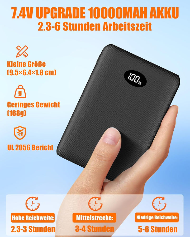 CYCYHEAT Beheizbare Weste Damen und Herren mit 7,4V 10000mAh Akku und 4-in-1 Steuerung – Leichte Wat