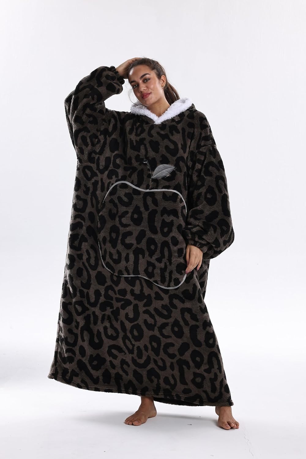 Lange Hoodie Decke mit Ärmeln für Damen & Erwachsene - Kuscheldecke mit Ärmeln - Weiche & Warme Deck