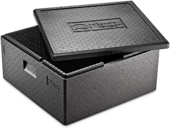 thermohauser EPP-Thermobox Pizza Maxi mit Deckel - 49 Liter - 59,5 x 59,5 x 22,5 cm - schwarz - extr