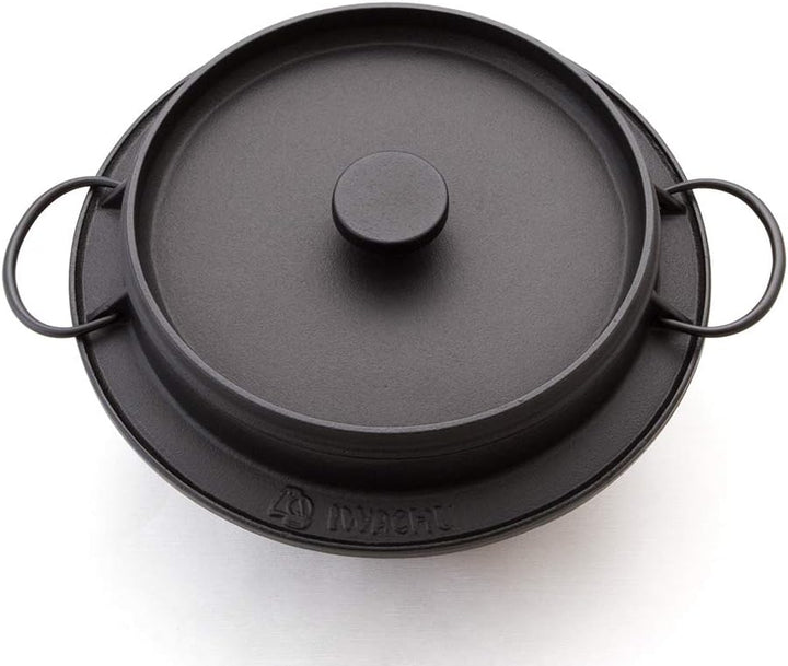 Iwachu Reis-Topf Go, Gusseisen. Rund mit Deckel. 20 cm. Induktionsgeeignet. Für Reis, Reisgerichte n