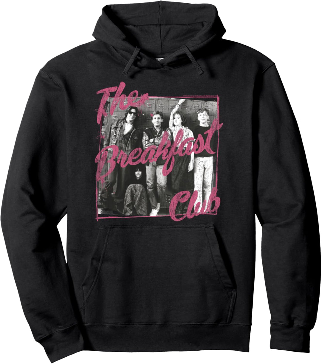 Breakfast Club Pink Text Group Photograph Pullover Hoodie