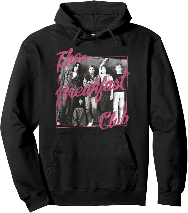 Breakfast Club Pink Text Group Photograph Pullover Hoodie