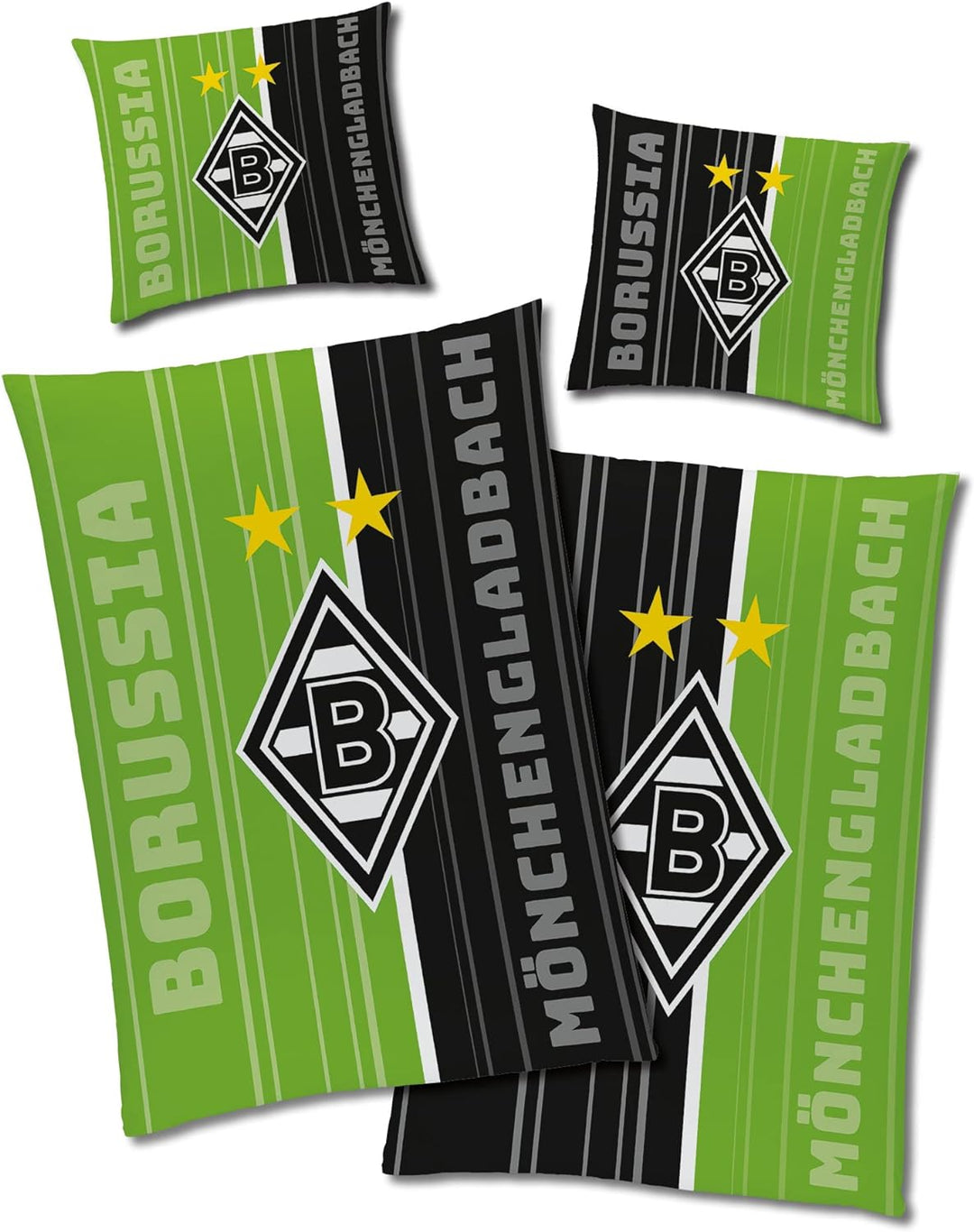BERONAGE Borussia Mönchengladbach Wende-Bettwäsche Fohlen-Elf 135x200+80x80 Linon VFL RV