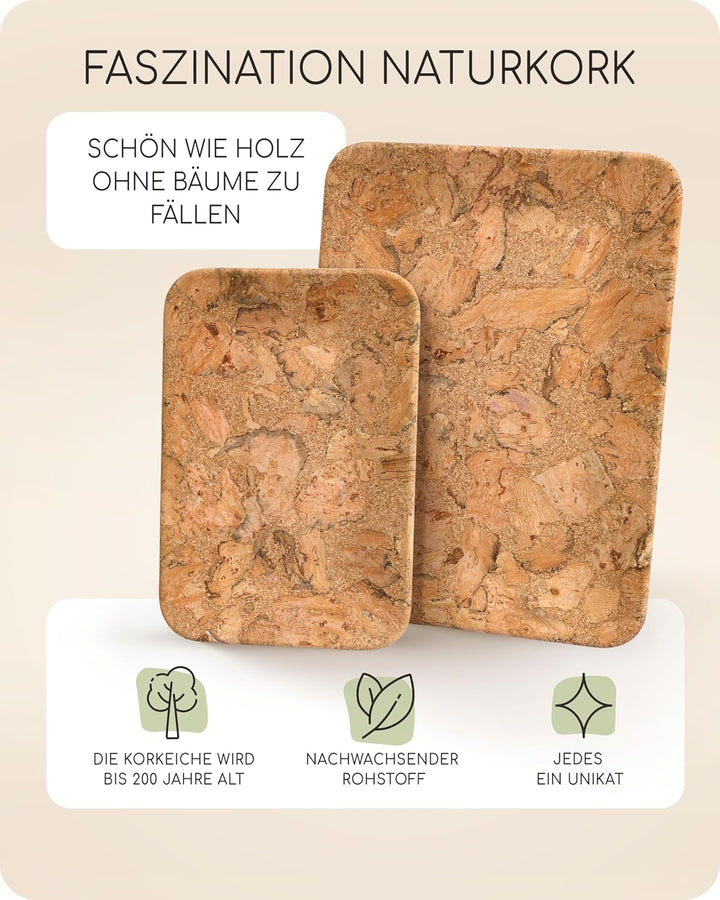 JUNGTHAL Schlüsselschale Dekoschale Schmuckschale Taschenleerer Kork (2er Set) - Exklusive Deko Abla