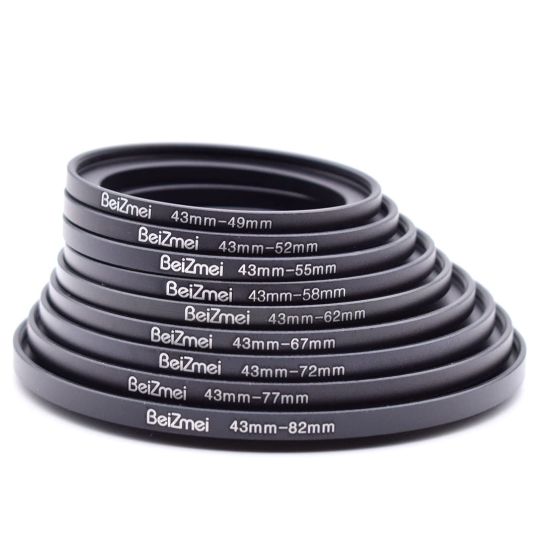 9Stück Kamera Objektiv Filter Ring Kompatibel für 43mm Kamera Objektiv,43-49/43-52/43-55/43-58/43-62