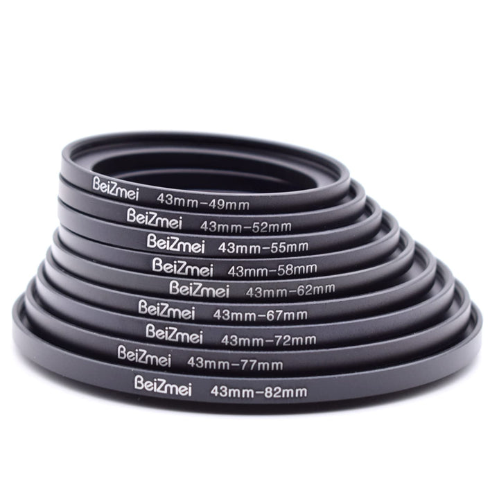 9Stück Kamera Objektiv Filter Ring Kompatibel für 43mm Kamera Objektiv,43-49/43-52/43-55/43-58/43-62