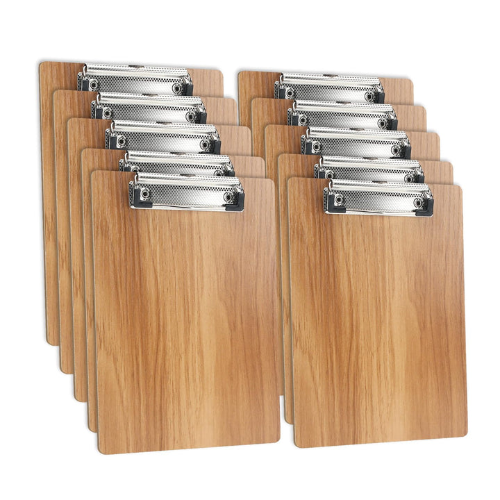 (10 Stück) A5 Klemmbrett Holz A5,Schreibbrett Klemmbretter mit Metalklemme und Aufhängeose, Schreibp