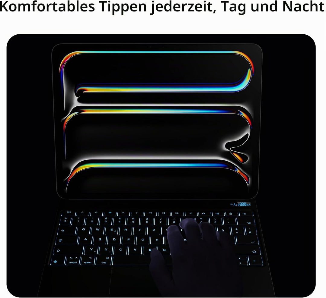nimin Tastaturhülle für iPad Pro 13 Zoll M5 2025 / M4 2024, Multi-Touch-Trackpad, Magnetische Befest