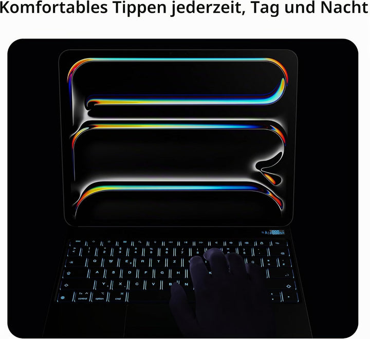 nimin Tastaturhülle für iPad Pro 13 Zoll M5 2025 / M4 2024, Multi-Touch-Trackpad, Magnetische Befest
