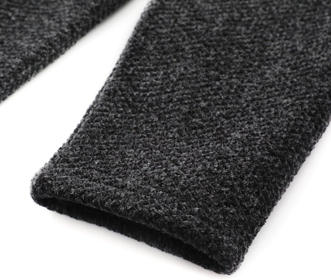 Allthemen Herren Strickjacke mit Kapuze Lang Gefüttert Cardigan Grobstrick Kapuzenjacke Kapuzenpullo