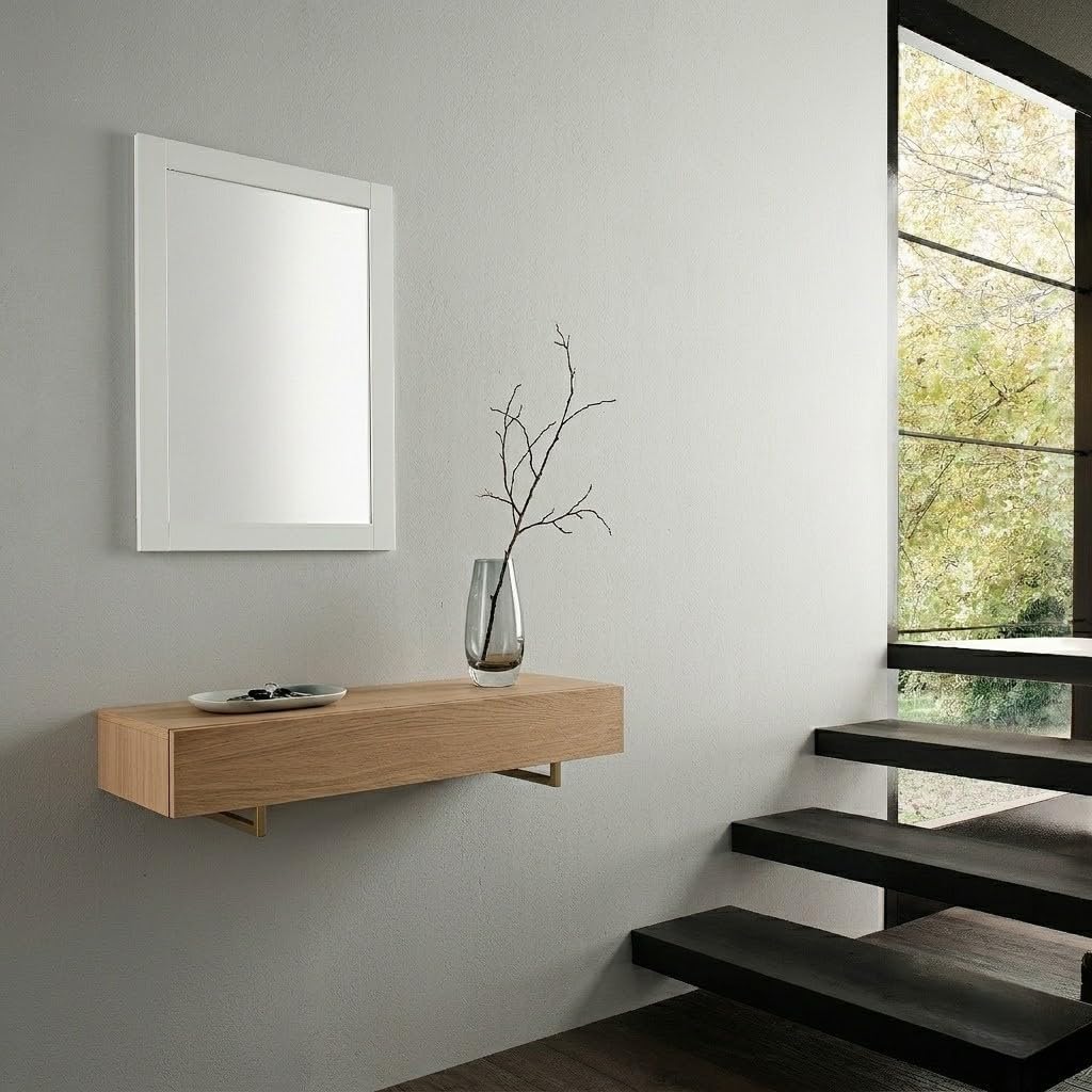 ARHome Wandspiegel, Smart, 70 x 50 cm, Weiss, Spiegel, Made in Italy Weiss 70 x 50, Weiss 70 x 50