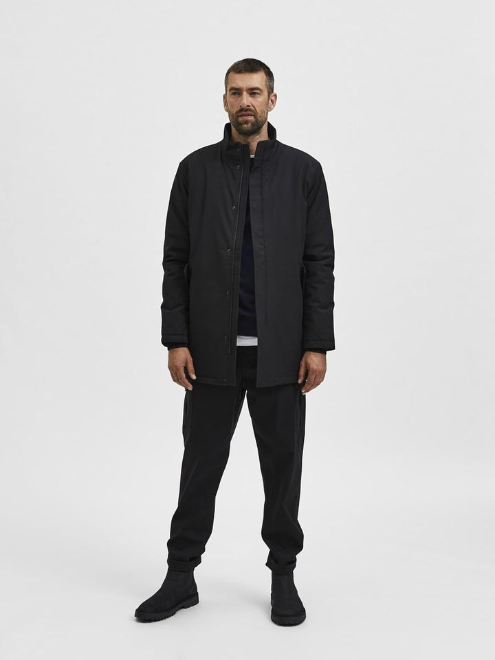 Selected Homme male Wattierte Jacke High Neck S Schwarz, S Schwarz