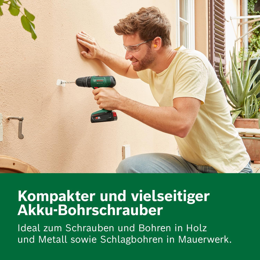 Bosch Akku Schlagbohrschrauber EasyImpact 18V-40 (2 Akku 2,0 Ah, 18 Volt System, im Koffer)