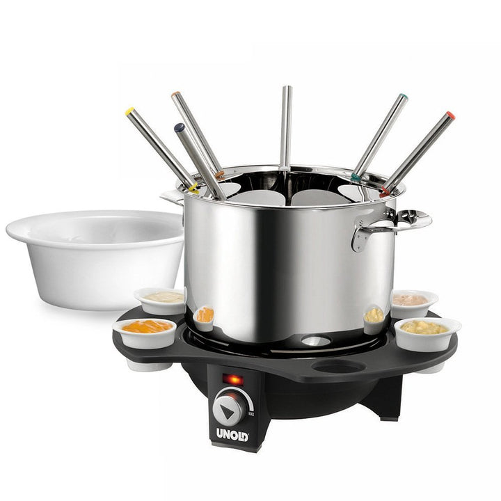 UNOLD Fondue-Elegance, Fondue-Set, Wechseltopf (Edelstahl/Keramik), Zubehör, für 8 Personen, 48645