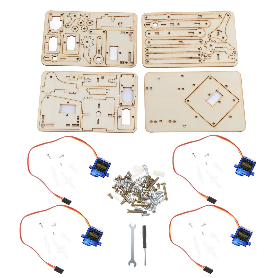 4 DOF Holz Roboter mechanischer Arm sg90 Servo Science Experiment DIY Kit für Arduino Raspberry Pi S