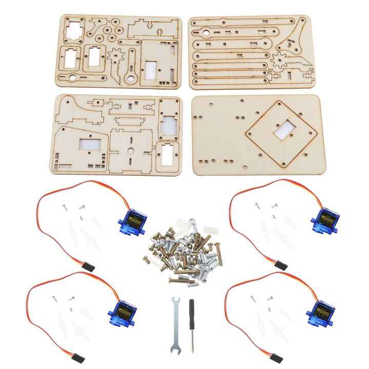 4 DOF Holz Roboter mechanischer Arm sg90 Servo Science Experiment DIY Kit für Arduino Raspberry Pi S
