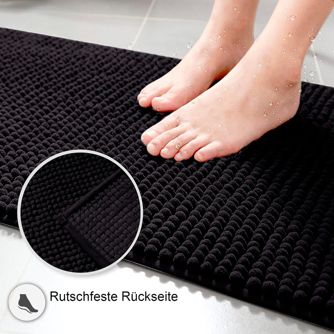 Badematte rutschfest | Als Badteppich Set kombinierbar | Badezimmer-Teppich Bad-Vorleger waschbar au