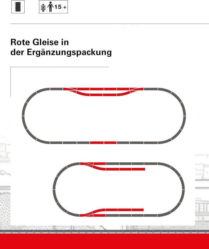 Märklin 24802 - Digitale C-Gleis-Ergänzungspackung D2, Spur H0 Single, Single