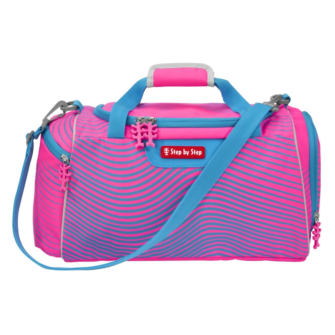 Step by Step Sporttasche „Kolibri Kaja“, blau-rosa, mit Nasswäschefach, Abnehmbarer Tragegurt, Verst