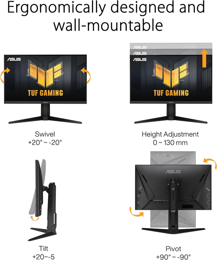 ASUS TUF Gaming VG27AQML1A - 27 Zoll WQHD Monitor - 260 Hz, 1ms GtG, G-Sync, FreeSync, AdaptiveSync,