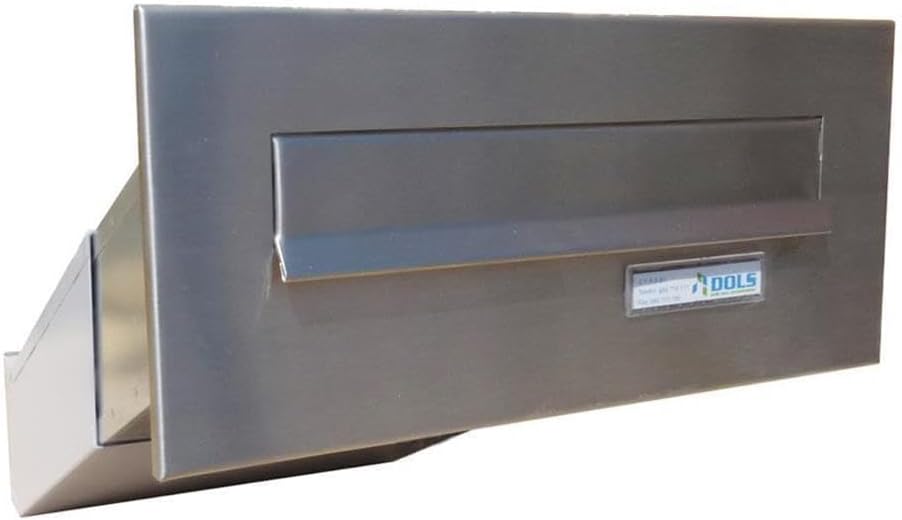 D-041 Edelstahl Mauerdurchwurf Briefkasten mit Klingel (Tiefe: 23-38 cm) - LETTERBOX24.de