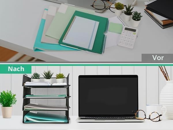EXERZ Briefablagen 2tlg/ Papiersortierer/Schreibtisch multifunktionaler Organiser/Dateihalter für Bü