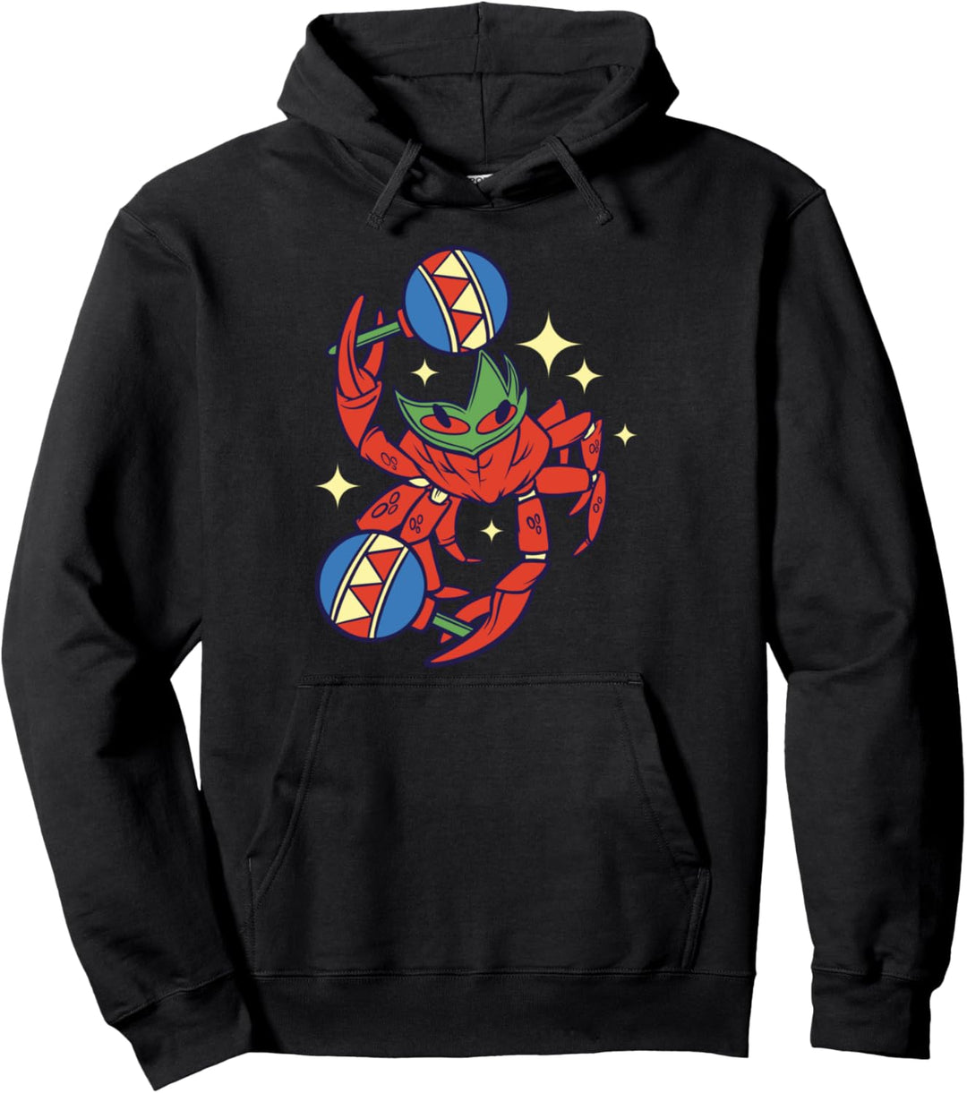 Krabbe mit Maske, lustige Musik, mexikanische Maracas Pullover Hoodie