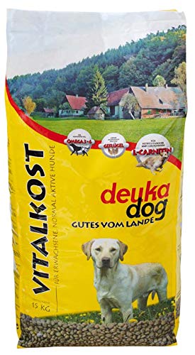 deuka 2 x 15 kg Dog Vitalkost, ausgewogene Vollnahrung für Erwachsene, normal aktive Hunde