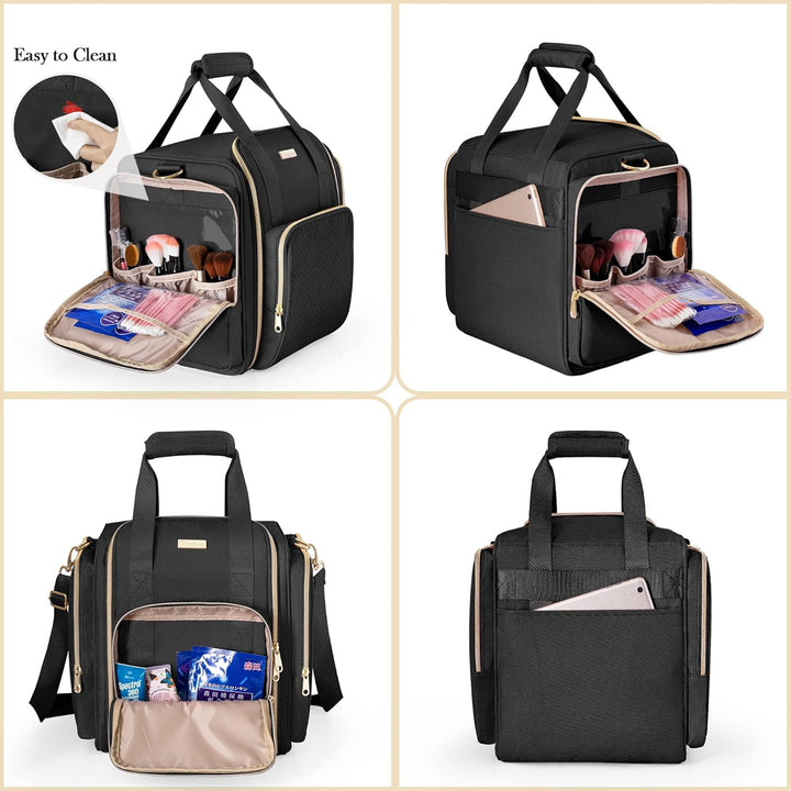 Grosse Makeup Tasche Reisetasche mit 5 Innentaschen, Kosmetiktasche Kosmetikkoffer Make up Organizer