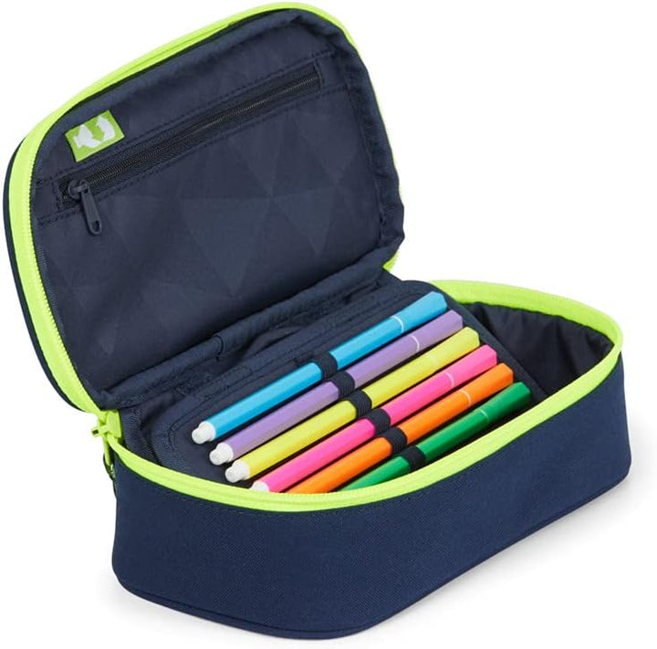 Satch Schlamperbox extra gross inkl. Trennfach Reissverschlussfach Stiftehalter Geodreieck Sichtfens