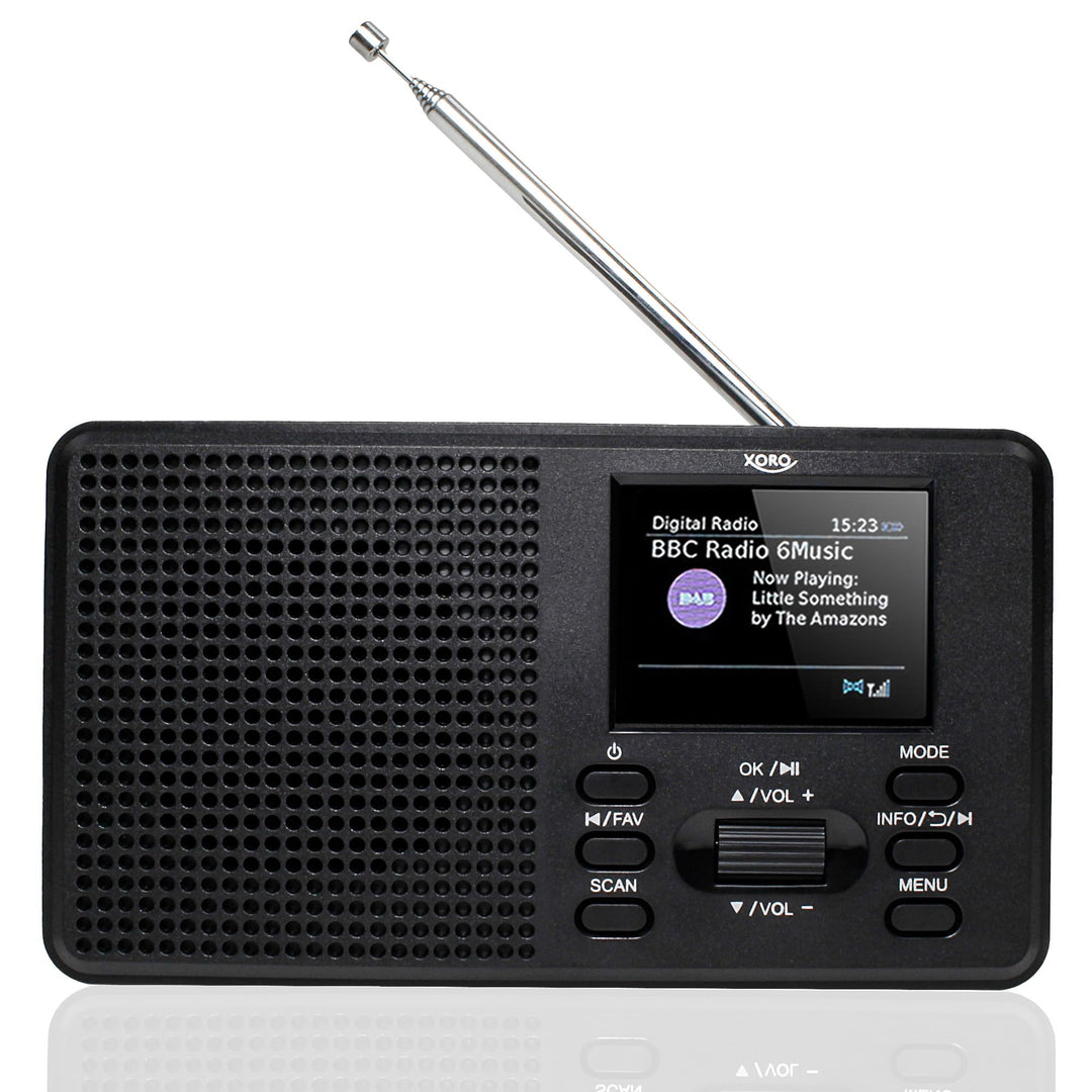 XORO DAB 142 - Tragbares Digitalradio, UKW und DAB+ Empfang, Senderspeicher, RDS-Funktion, Wecker, B
